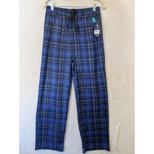 US Polo Assn Mens Blue Plaid Fleece Pajama Pants Sleepwear M USM253LP38022 NWT